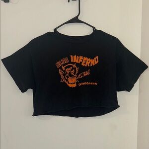 Brandy Melville Graphic Black Crop T-Shirt